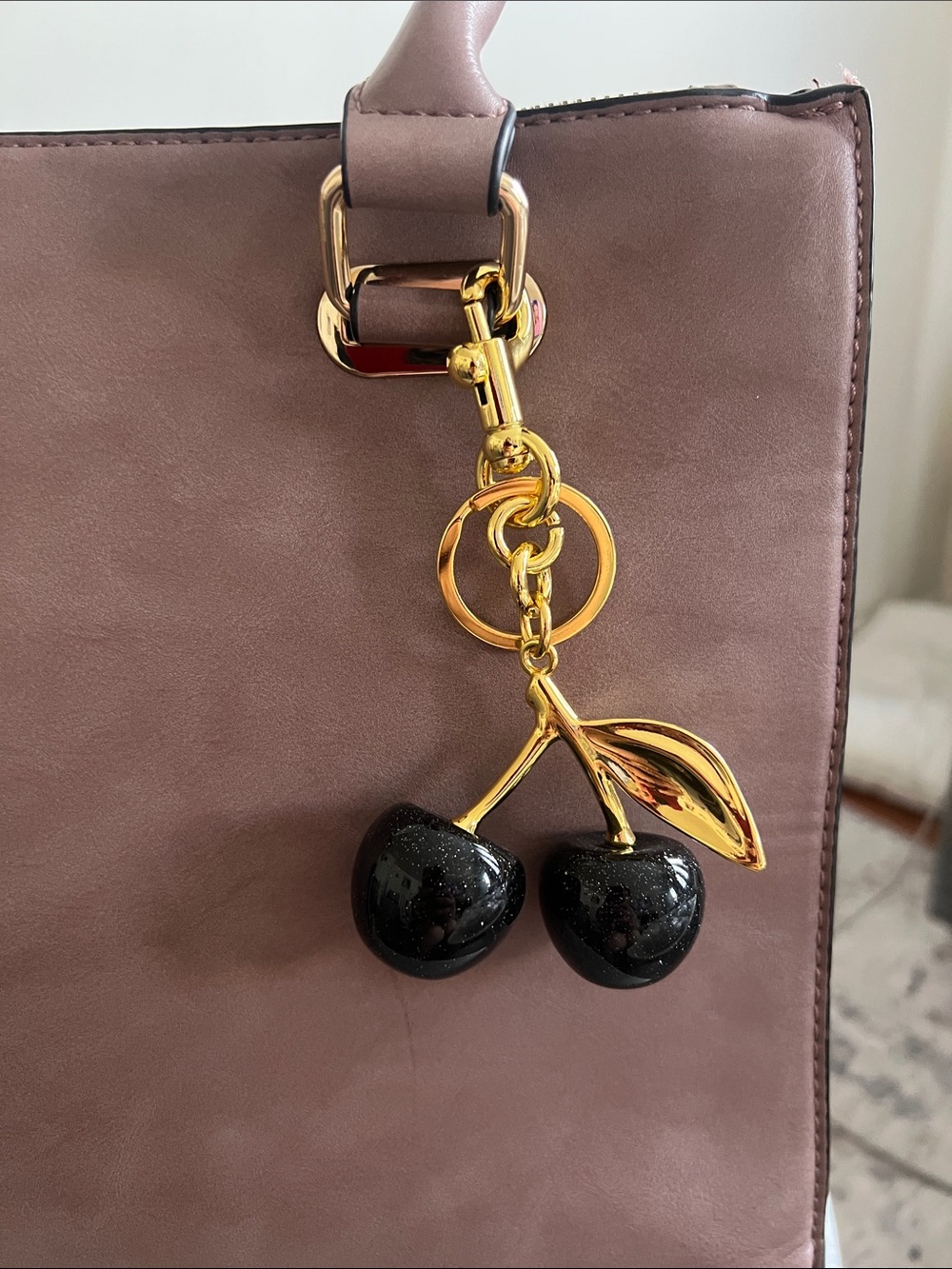 Gold Cherry Bag Charms